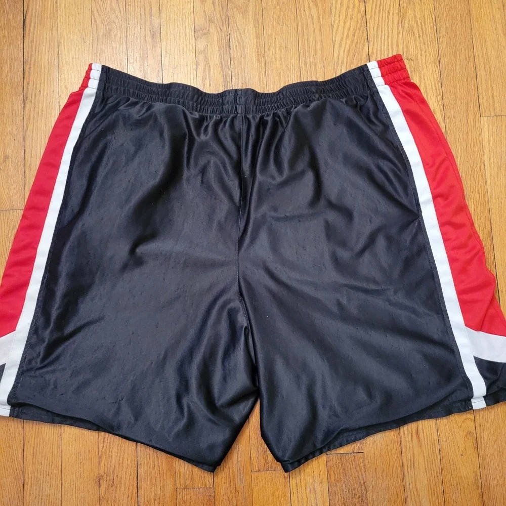 Starter Athletic Basketball Shorts Black Red White Reversible Pockets XXL DAZZLE